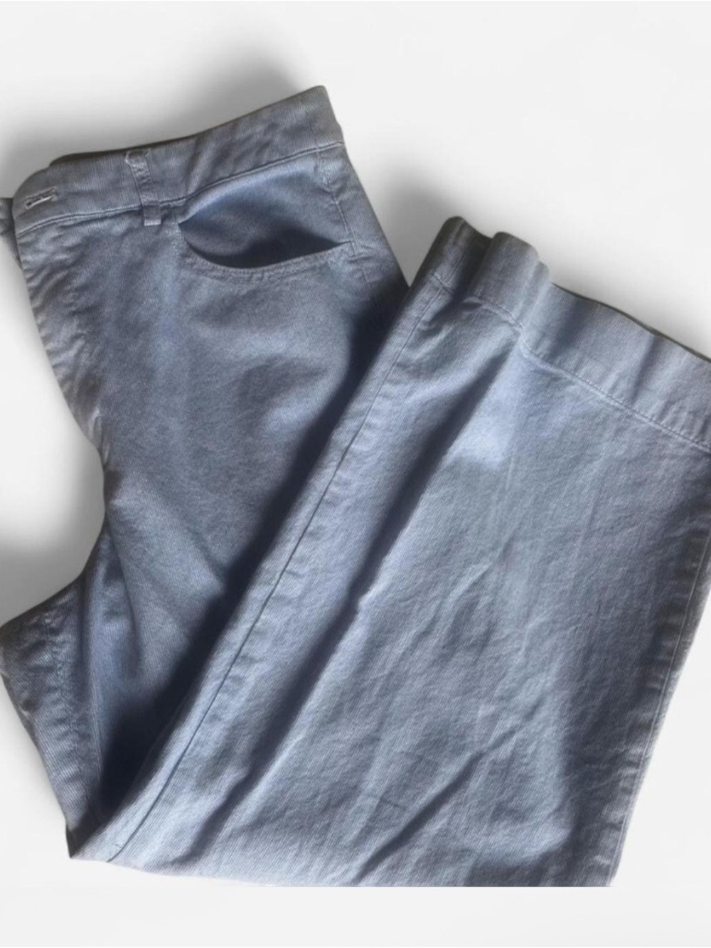 J Crew Light Blue Pinstripe Wide-Leg Chino Pants